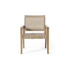 Roomfitters Set of 2 Outdoor Wicker and Acacia Wood Club Chairs with Cushions for Patio Seating, Natural