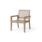 Roomfitters Set of 2 Outdoor Wicker and Acacia Wood Club Chairs with Cushions for Patio Seating, Natural