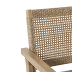 Roomfitters Set of 2 Outdoor Wicker and Acacia Wood Club Chairs with Cushions for Patio Seating, Natural