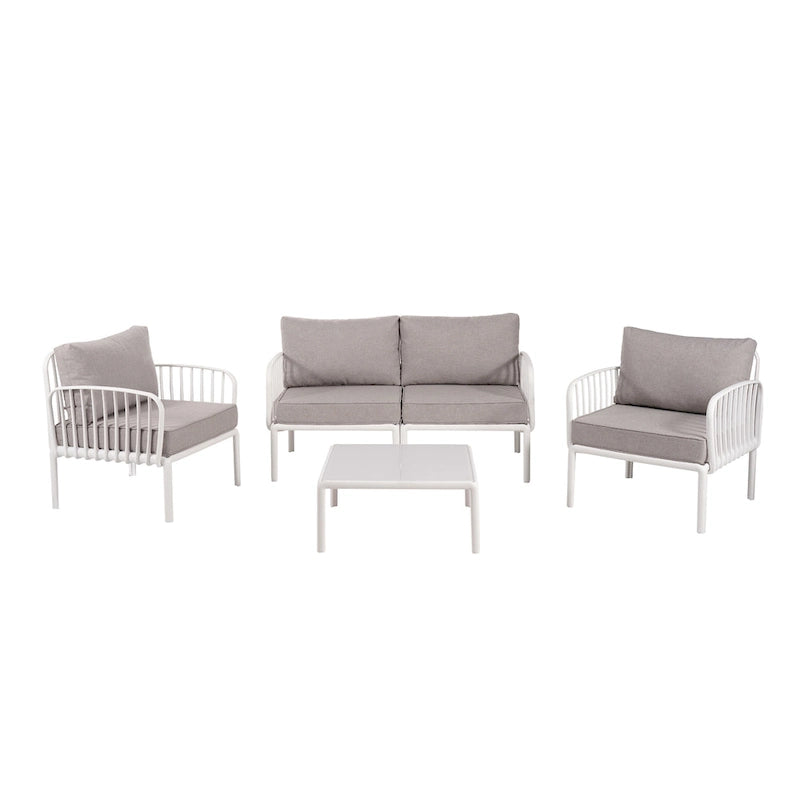 Roomfitters 5-Piece Outdoor Sectional Patio Conversation Set with Coffee Table and Deep Cushion
