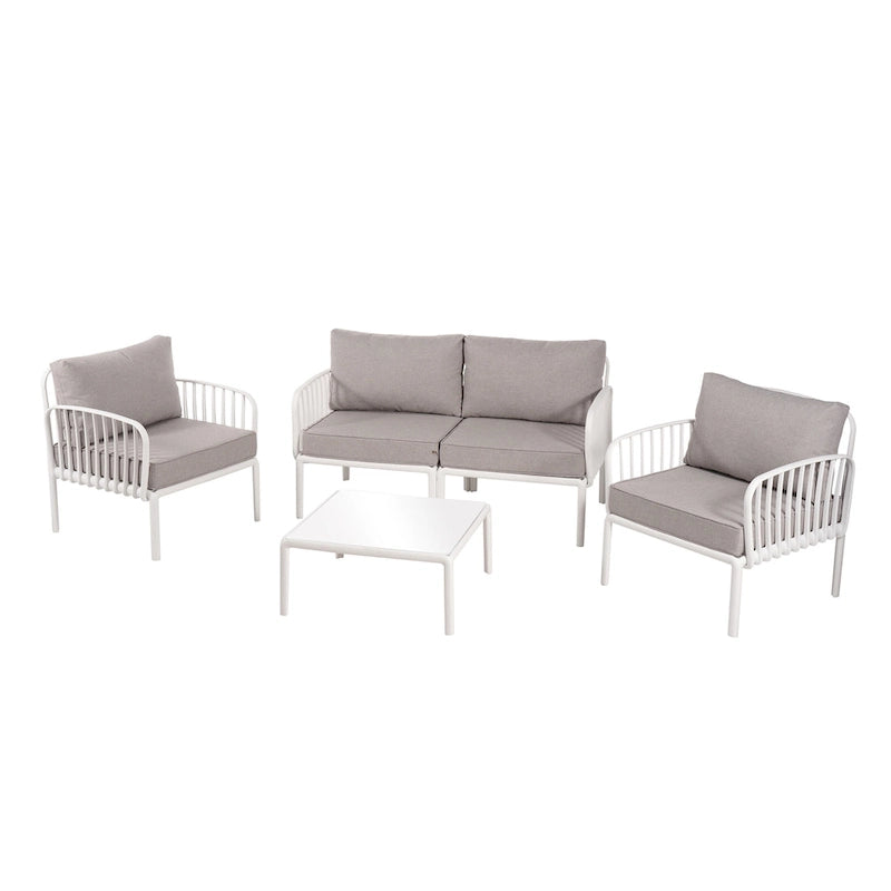 Roomfitters 5-Piece Outdoor Sectional Patio Conversation Set with Coffee Table and Deep Cushion