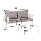 Roomfitters 5-Piece Outdoor Sectional Patio Conversation Set with Coffee Table and Deep Cushion