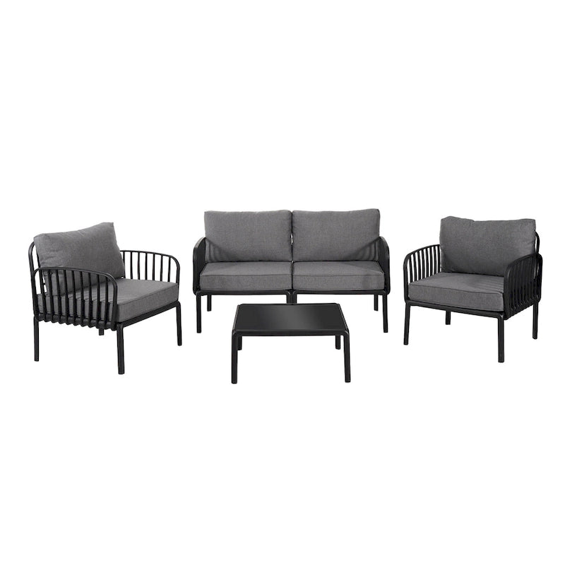 Roomfitters 5-Piece Outdoor Sectional Patio Conversation Set with Coffee Table and Deep Cushion