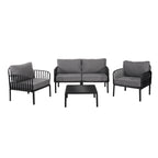 Roomfitters 5-Piece Outdoor Sectional Patio Conversation Set with Coffee Table and Deep Cushion