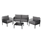 Roomfitters 5-Piece Outdoor Sectional Patio Conversation Set with Coffee Table and Deep Cushion