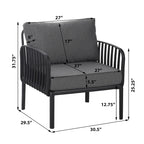 Roomfitters 5-Piece Outdoor Sectional Patio Conversation Set with Coffee Table and Deep Cushion