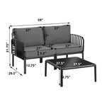 Roomfitters 5-Piece Outdoor Sectional Patio Conversation Set with Coffee Table and Deep Cushion