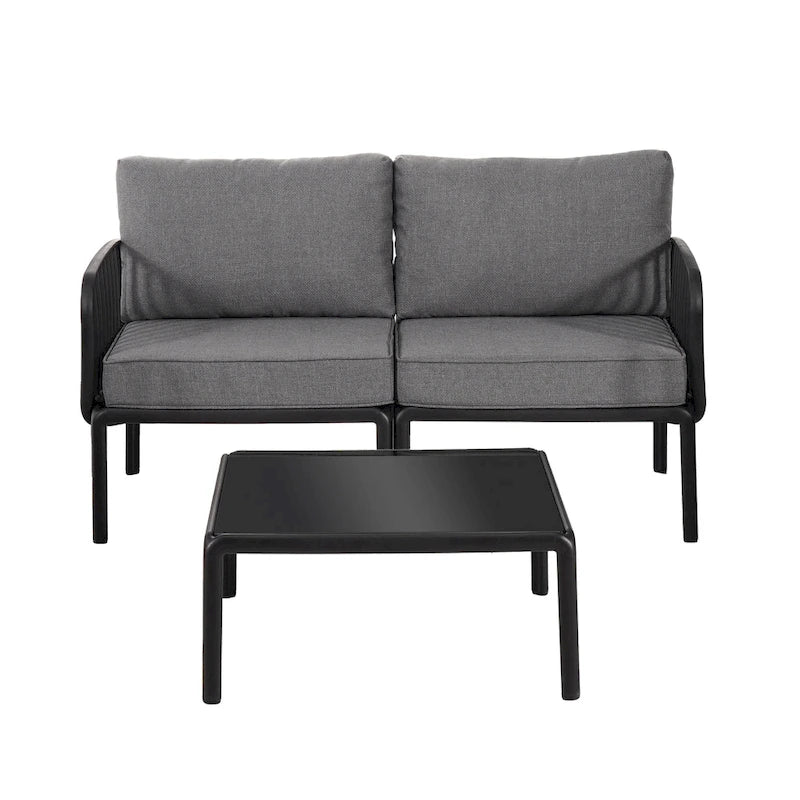 Roomfitters 5-Piece Outdoor Sectional Patio Conversation Set with Coffee Table and Deep Cushion