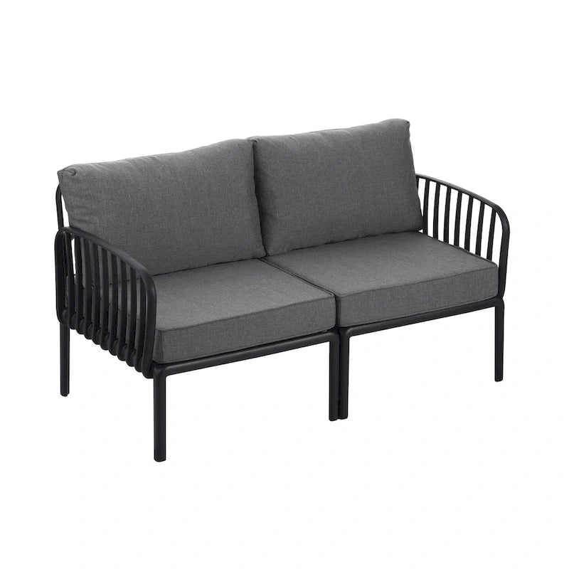 Roomfitters 5-Piece Outdoor Sectional Patio Conversation Set with Coffee Table and Deep Cushion