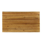 Roomfitters Outdoor Coffee Table, Rectangular Acacia Wood Top with X-Shaped Metal Legs, Natural+Black