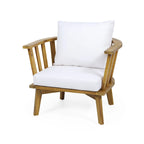 Roomfitters Outdoor Acacia Wood Patio Club Chair with Thick Waterproof Cushion, Deep Seating for Balcony