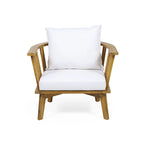 Roomfitters Outdoor Acacia Wood Patio Club Chair with Thick Waterproof Cushion, Deep Seating for Balcony