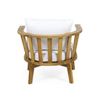 Roomfitters Outdoor Acacia Wood Patio Club Chair with Thick Waterproof Cushion, Deep Seating for Balcony