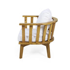 Roomfitters Outdoor Acacia Wood Patio Club Chair with Thick Waterproof Cushion, Deep Seating for Balcony