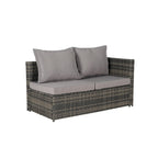 6-Piece Wicker Sectional Sofa Set with Corner & Glass Table