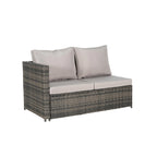 6-Piece Wicker Sectional Sofa Set with Corner & Glass Table