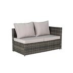 6-Piece Wicker Sectional Sofa Set with Corner & Glass Table