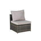 6-Piece Wicker Sectional Sofa Set with Corner & Glass Table