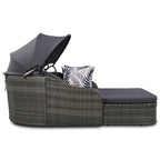 79.9 PE Rattan Daybed Sunbed with Adjustable Canopy