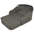 79.9 PE Rattan Daybed Sunbed with Adjustable Canopy