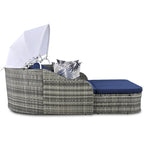 79.9 PE Rattan Daybed Sunbed with Adjustable Canopy