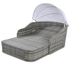 79.9 PE Rattan Daybed Sunbed with Adjustable Canopy