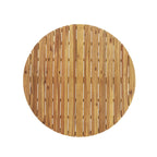 Outdoor Dining Table, Teak Acacia Wood Tabletop and Black Metal Leg