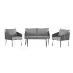 4-Pieces Outdoor Metal Patio Furniture Set