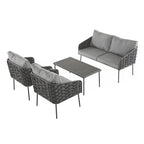 4-Pieces Outdoor Metal Patio Furniture Set