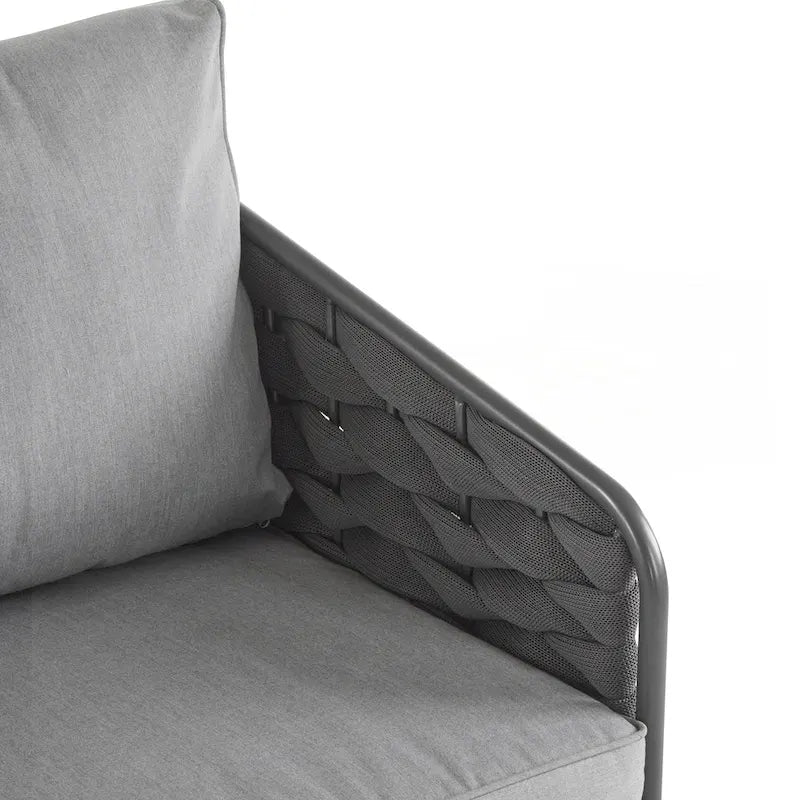 4-Pieces Outdoor Metal Patio Furniture Set