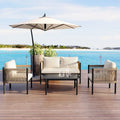 Roomfitters Modern Outdoor Sofa Set with Table, Multi-Person Patio Furniture Set for Garden, Backyard, Balconies