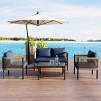 Roomfitters Modern Outdoor Sofa Set with Table, Multi-Person Patio Furniture Set for Garden, Backyard, Balconies