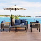 Roomfitters Modern Outdoor Sofa Set with Table, Multi-Person Patio Furniture Set for Garden, Backyard, Balconies