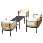 Roomfitters Modern Outdoor Sofa Set with Table, Multi-Person Patio Furniture Set for Garden, Backyard, Balconies