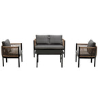 Roomfitters Modern Outdoor Sofa Set with Table, Multi-Person Patio Furniture Set for Garden, Backyard, Balconies