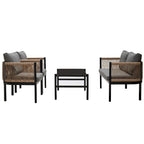 Roomfitters Modern Outdoor Sofa Set with Table, Multi-Person Patio Furniture Set for Garden, Backyard, Balconies