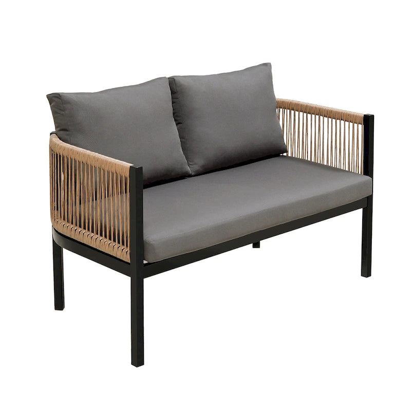 Roomfitters Modern Outdoor Sofa Set with Table, Multi-Person Patio Furniture Set for Garden, Backyard, Balconies