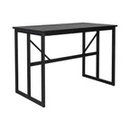 Roomfitters Iron Outdoor Dining Set with Acacia Wood Armrests for Patio, Balcony, Backyard