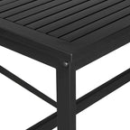 Roomfitters Iron Outdoor Dining Set with Acacia Wood Armrests for Patio, Balcony, Backyard