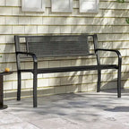 Costway 50 Garden Bench with Patterned Backrest and Curved Armrests - See Details