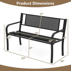 Costway 50 Garden Bench with Patterned Backrest and Curved Armrests - See Details