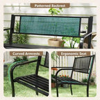 Costway 50 Garden Bench with Patterned Backrest and Curved Armrests - See Details