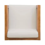 Oana Club Chair Beige Acacia Wood Outdoor Patio Furniture Waterproof Cushions 30in