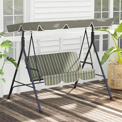 3-Seat Outdoor Patio Swing Chair with Removable Cushion