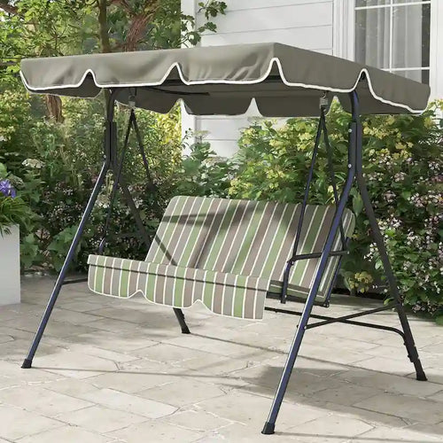 3-Seat Outdoor Patio Swing Chair with Removable Cushion