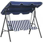 3-Seat Outdoor Patio Swing Chair with Removable Cushion