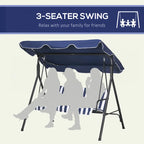 3-Seat Outdoor Patio Swing Chair with Removable Cushion