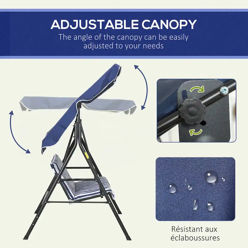 3-Seat Outdoor Patio Swing Chair with Removable Cushion