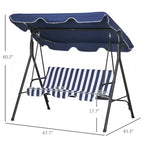 3-Seat Outdoor Patio Swing Chair with Removable Cushion
