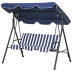 3-Seat Outdoor Patio Swing Chair with Removable Cushion